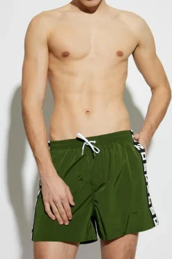 Dsquared2 GREEN Swim shorts with logo
