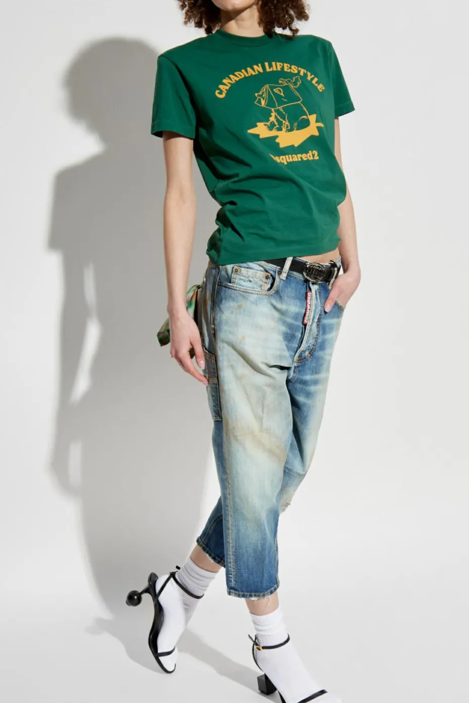 Dsquared2 GREEN T-shirt with print