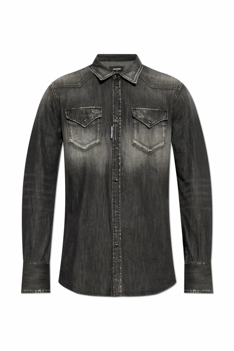 Dsquared2 GREY Denim shirt with vintage effect