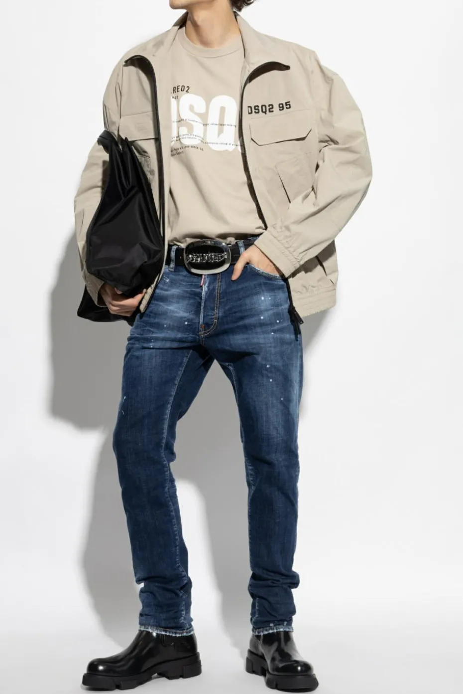 Dsquared2 GREY Jacket with printed logo