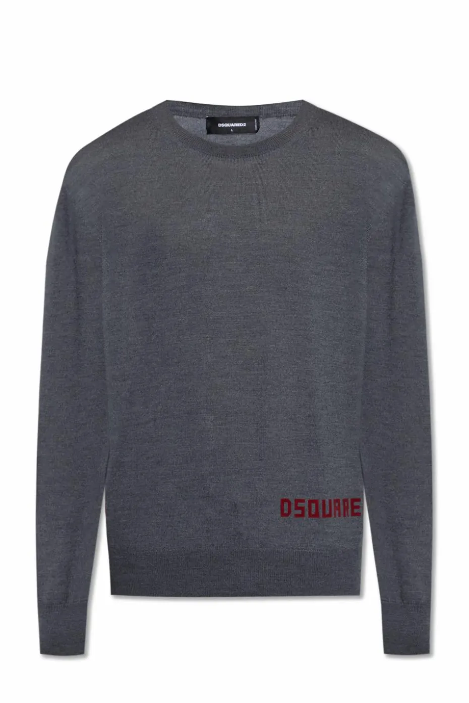 Dsquared2 GREY Sweater with logo and velvet finish