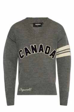 Dsquared2 GREY V-neck sweater