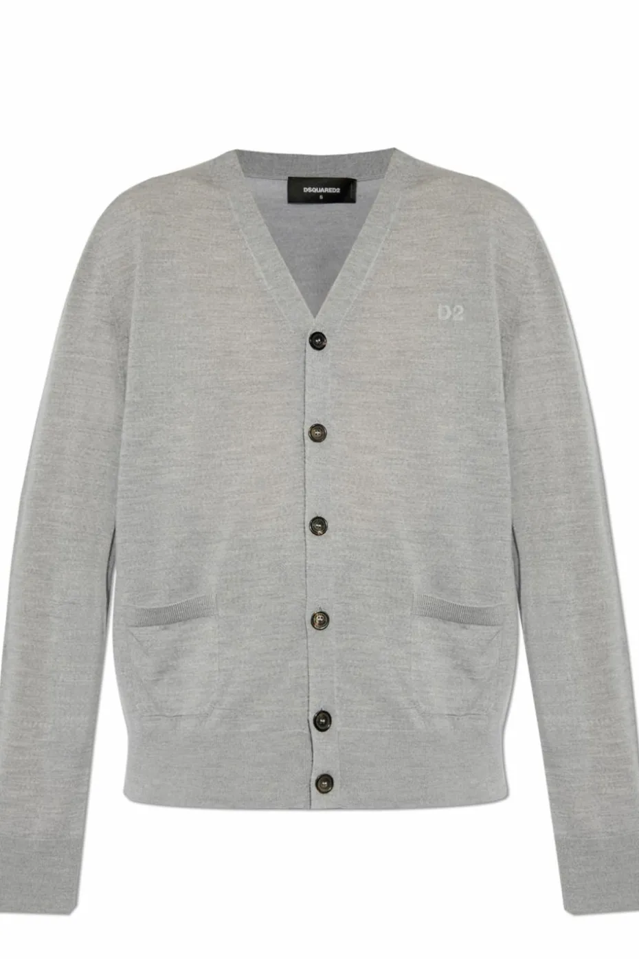 Dsquared2 GREY Wool cardigan with pockets