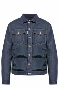 Dsquared2 NAVY BLUE Jacket made of combined materials