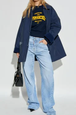 Dsquared2 NAVY BLUE Jacket with collar
