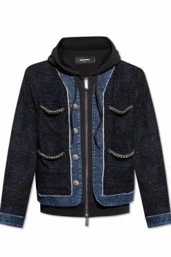Dsquared2 NAVY BLUE Jacket with hood