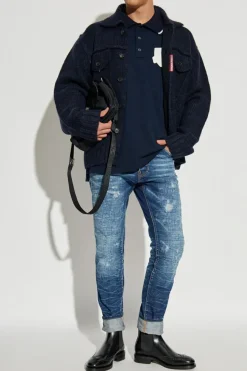 Dsquared2 NAVY BLUE Polo with patch