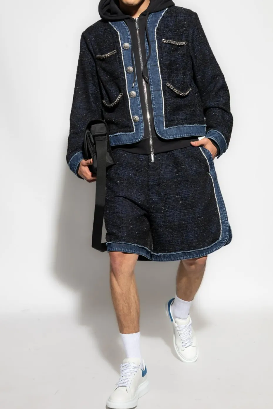Dsquared2 NAVY BLUE Shorts made of combined materials