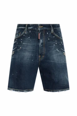 Dsquared2 NAVY BLUE Shorts with stones