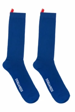 Dsquared2 NAVY BLUE Socks with logo