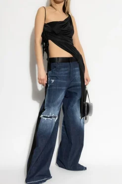 Dsquared2 NAVY BLUE Wide-leg jeans