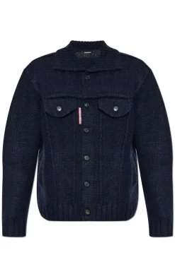 Dsquared2 NAVY BLUE Wool cardigan