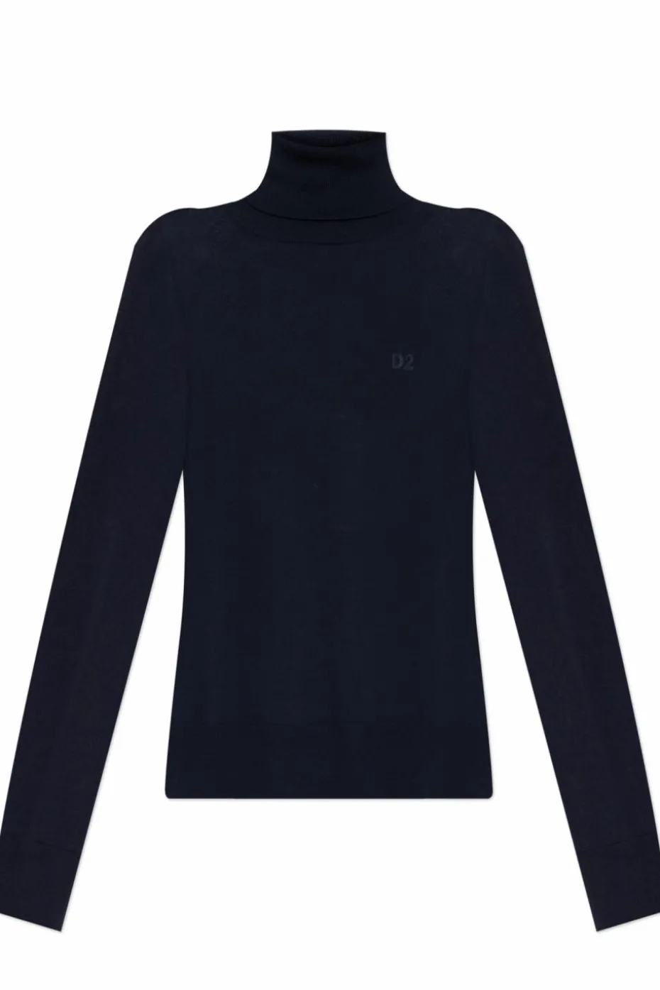 Dsquared2 NAVY BLUE Wool turtleneck sweater with logo