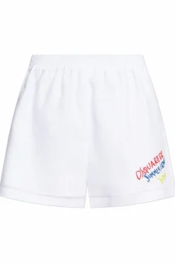 Dsquared2 WHITE Linen shorts capsule `Summer Lovers`