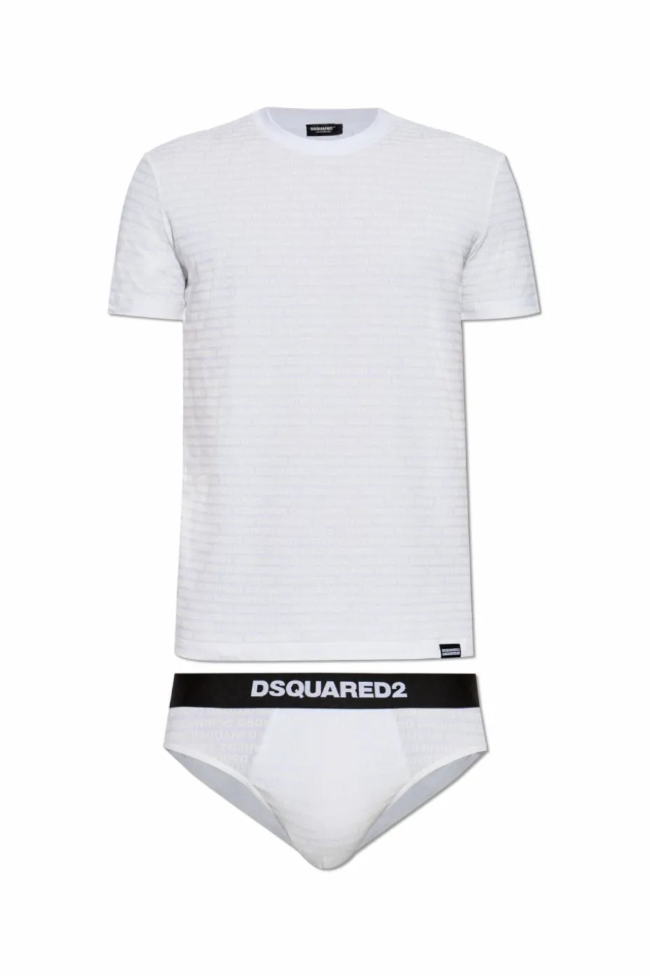Dsquared2 WHITE Set: briefs and t-shirt with logo