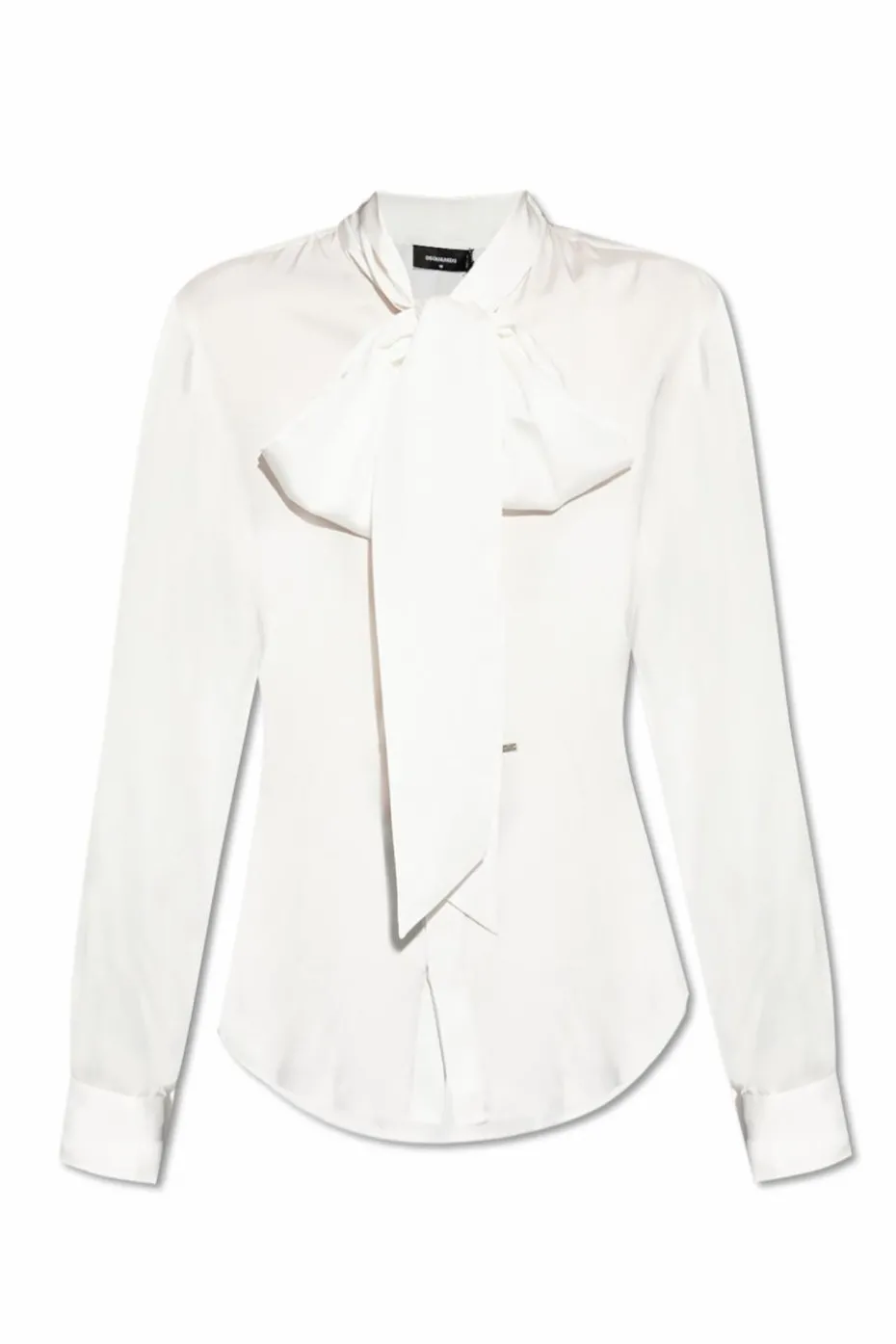 Dsquared2 WHITE Shirt with decorative tie at the neckline