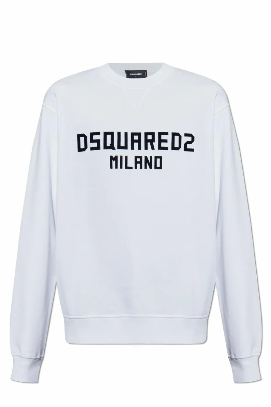 Dsquared2 WHITE Sweatshirt with logo and velvety finish