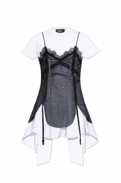 Dsquared2 WHITE Top made of combined materials