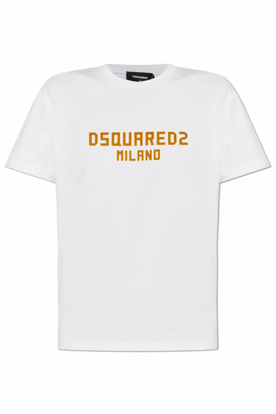 Dsquared2 WHITE T-shirt with velvet finish logo