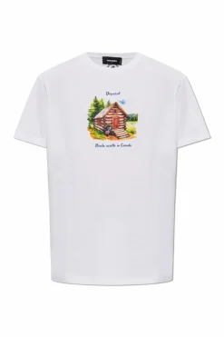 Dsquared2 WHITE T-shirt with colorful print