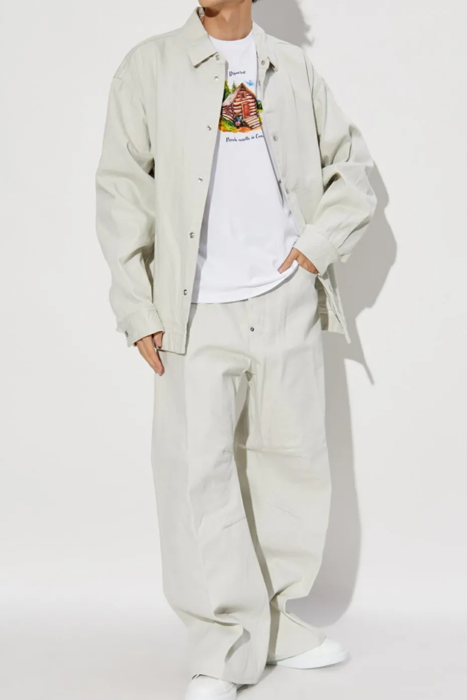 Dsquared2 WHITE T-shirt with colorful print