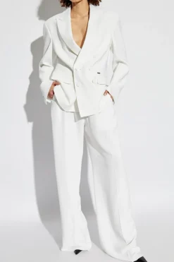 Dsquared2 WHITE Wide-leg pleated pants
