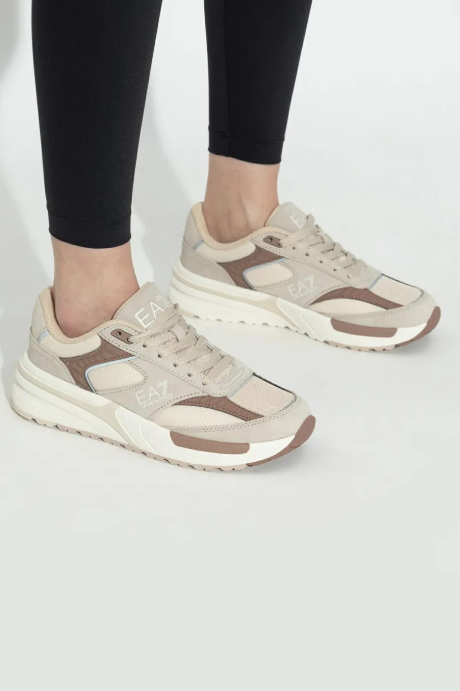 EA7 Emporio Armani beige Sports shoes with logo