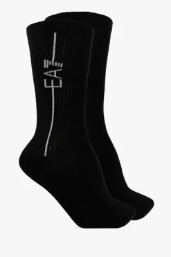 EA7 Emporio Armani BLACK Branded socks 2-pack