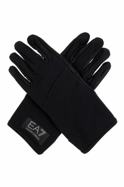 EA7 Emporio Armani BLACK Gloves with logo