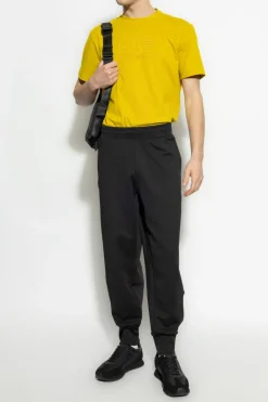 EA7 Emporio Armani BLACK Pants with logo patch