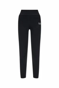 EA7 Emporio Armani BLACK Training leggings with printed logo