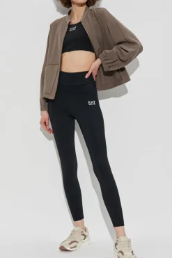 EA7 Emporio Armani BLACK Training leggings with printed logo