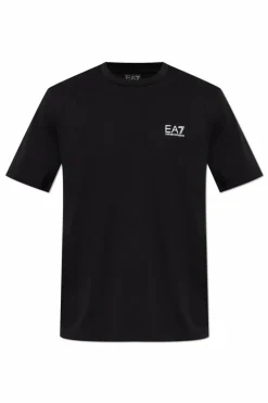 EA7 Emporio Armani BLACK T-shirt with printed logo