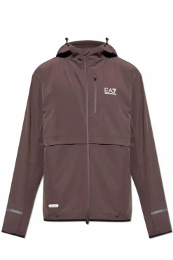 EA7 Emporio Armani BROWN Hooded jacket