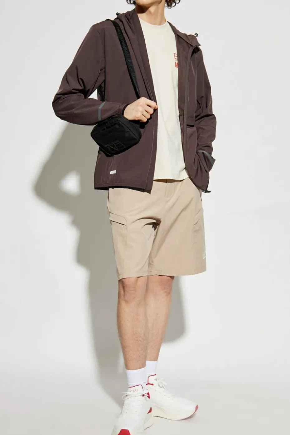 EA7 Emporio Armani BROWN Hooded jacket