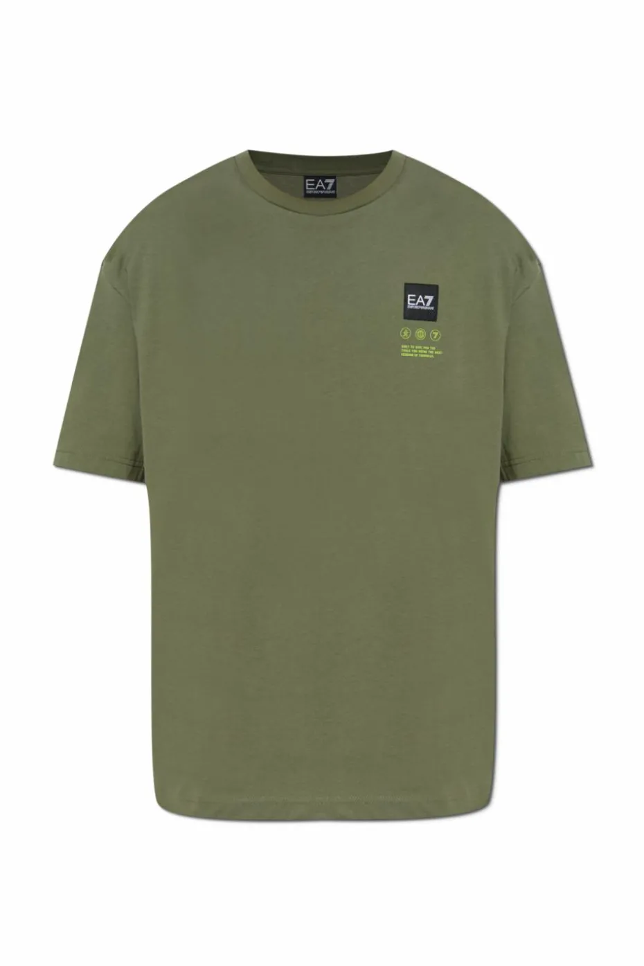 EA7 Emporio Armani GREEN T-shirt with logo patch