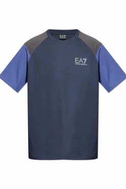 EA7 Emporio Armani NAVY BLUE T-shirt from the `Sustainability` collection