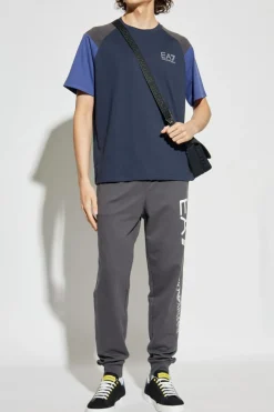 EA7 Emporio Armani NAVY BLUE T-shirt from the `Sustainability` collection