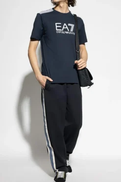 EA7 Emporio Armani NAVY BLUE T-shirt from the "Sustainability" collection