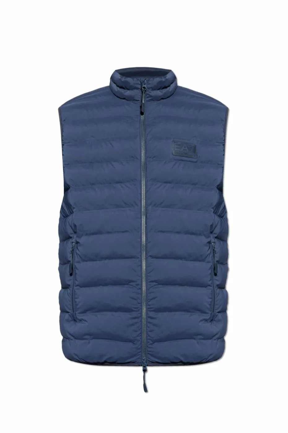 EA7 Emporio Armani NAVY BLUE Quilted vest with stand-up collar