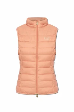 EA7 Emporio Armani PINK Padded vest with hood