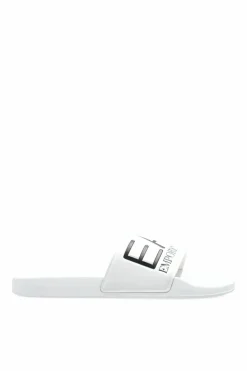 EA7 Emporio Armani WHITE Rubber slides with logo