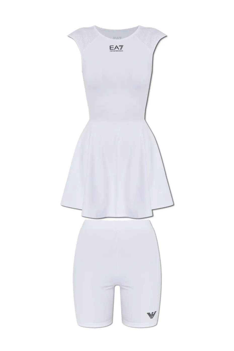 EA7 Emporio Armani WHITE Set: Dress and Shorts