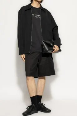 Eleventy BLACK T-shirt with embroidery