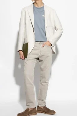Eleventy cream Striped Pattern Blazer