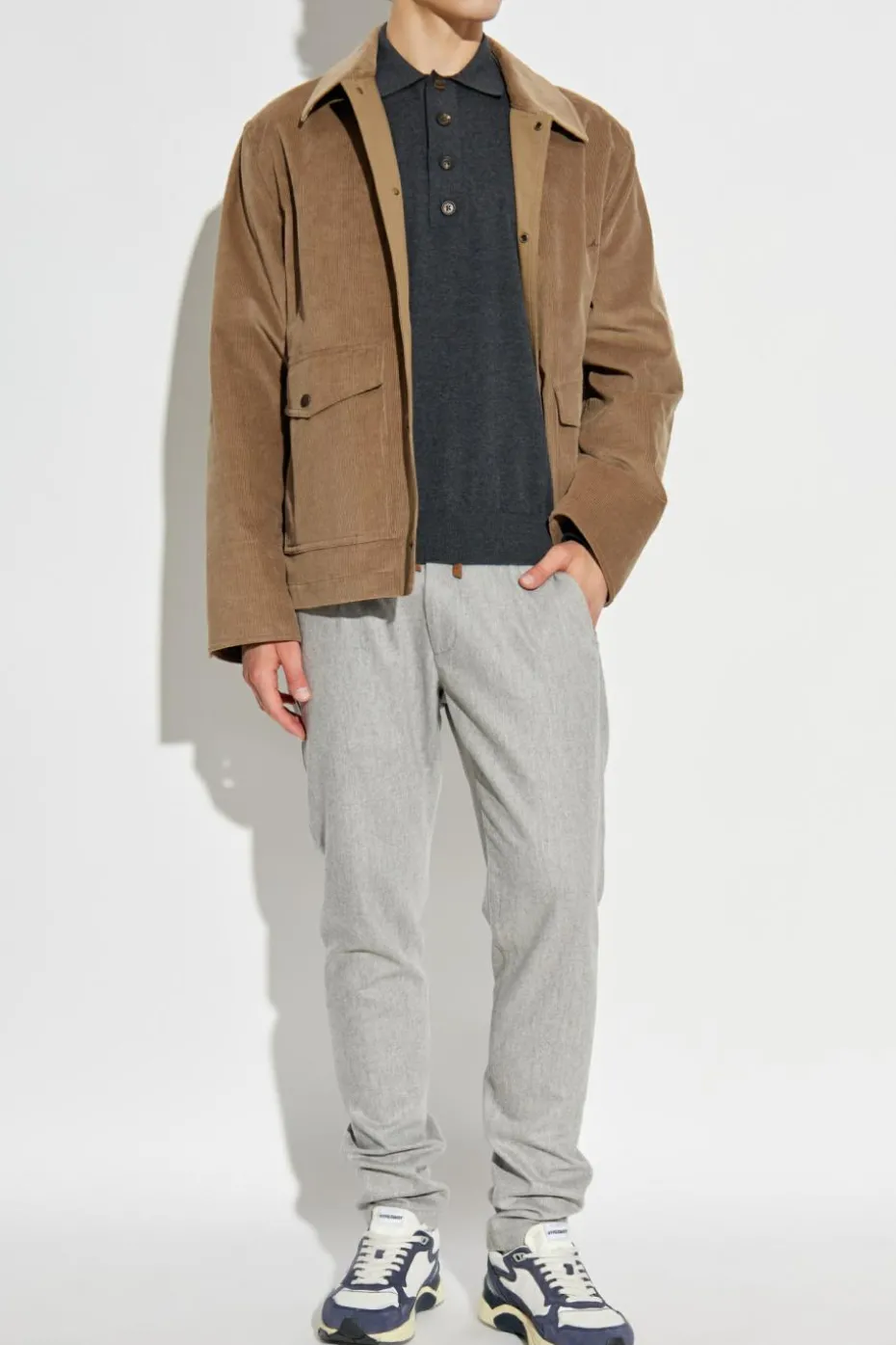 Eleventy GREY Cashmere polo
