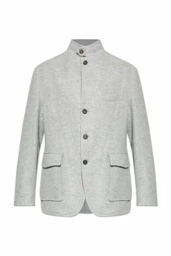 Eleventy GREY Jacket with a stand-up collar