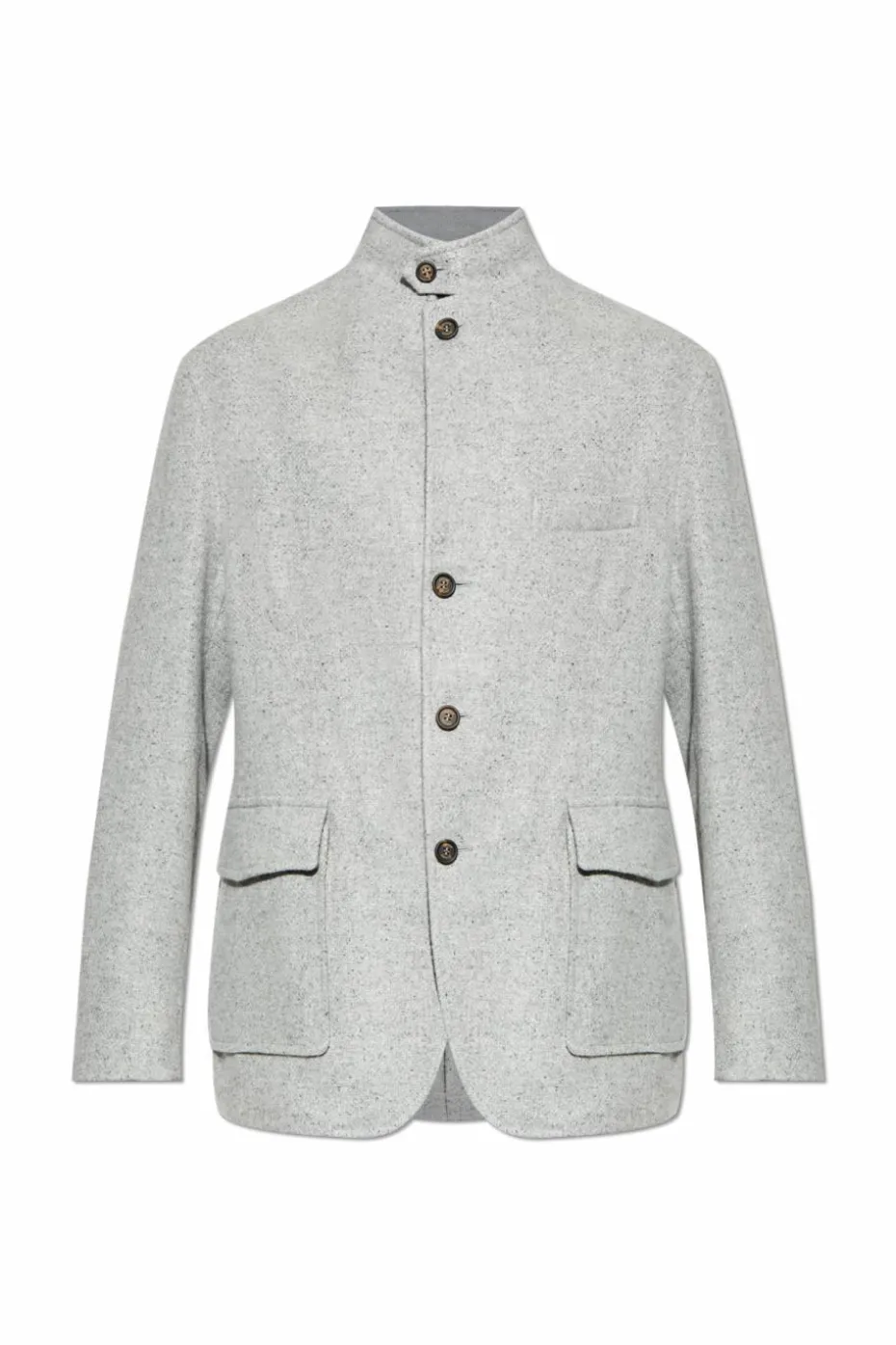 Eleventy GREY Jacket with a stand-up collar