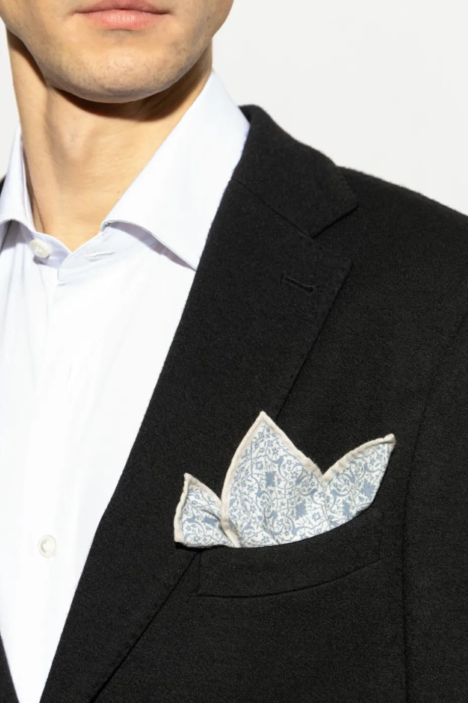 Eleventy GREY Patterned pocket square