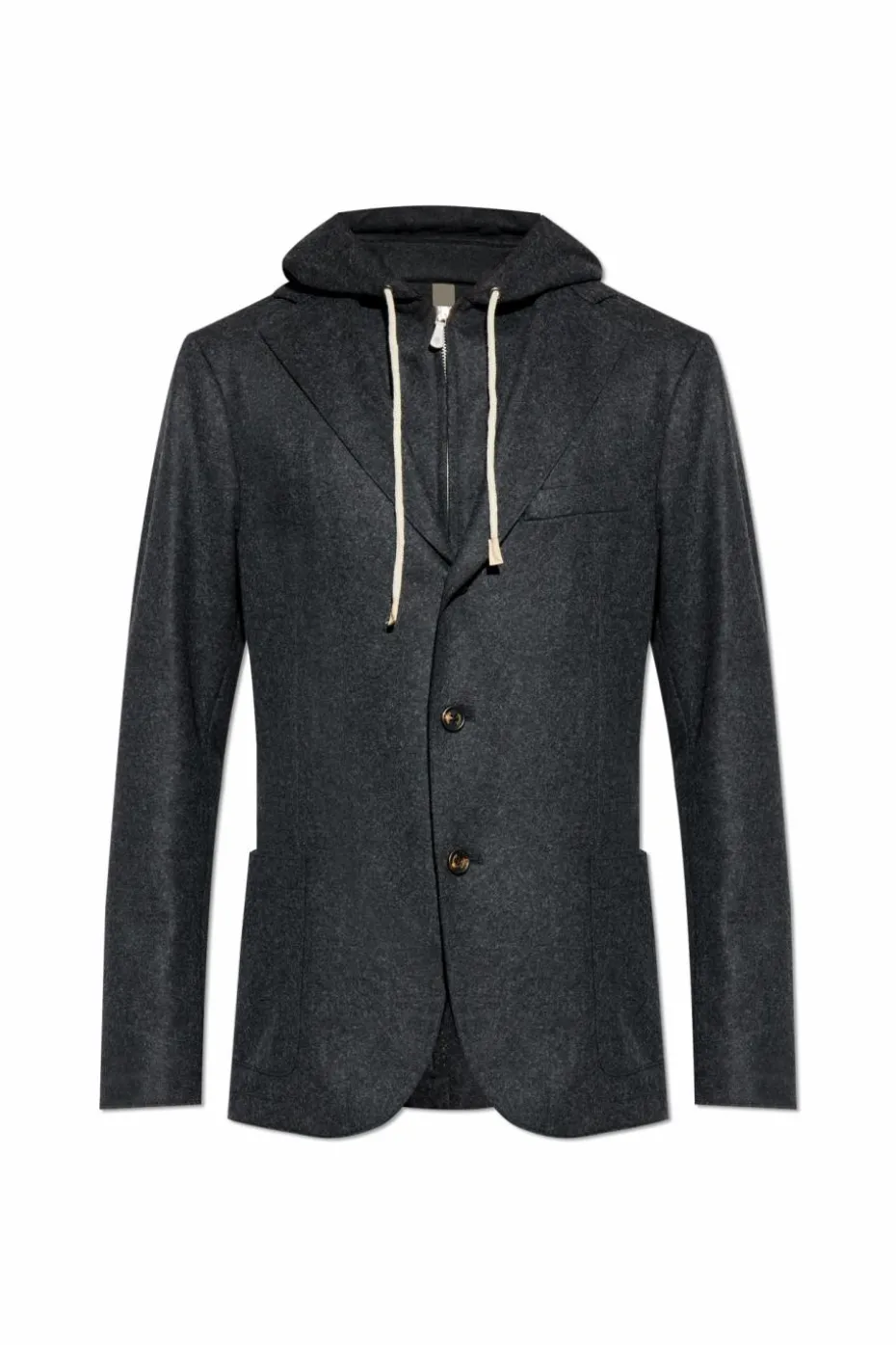 Eleventy GREY Wool blazer with detachable hood